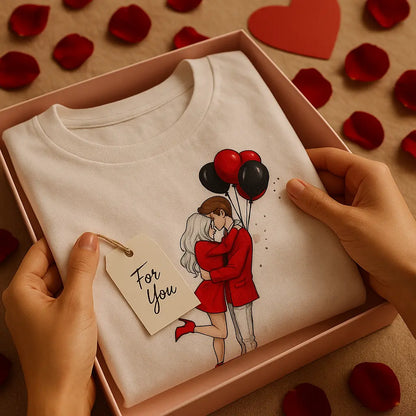 Balloon Print Women Black Tshirt Novarashop