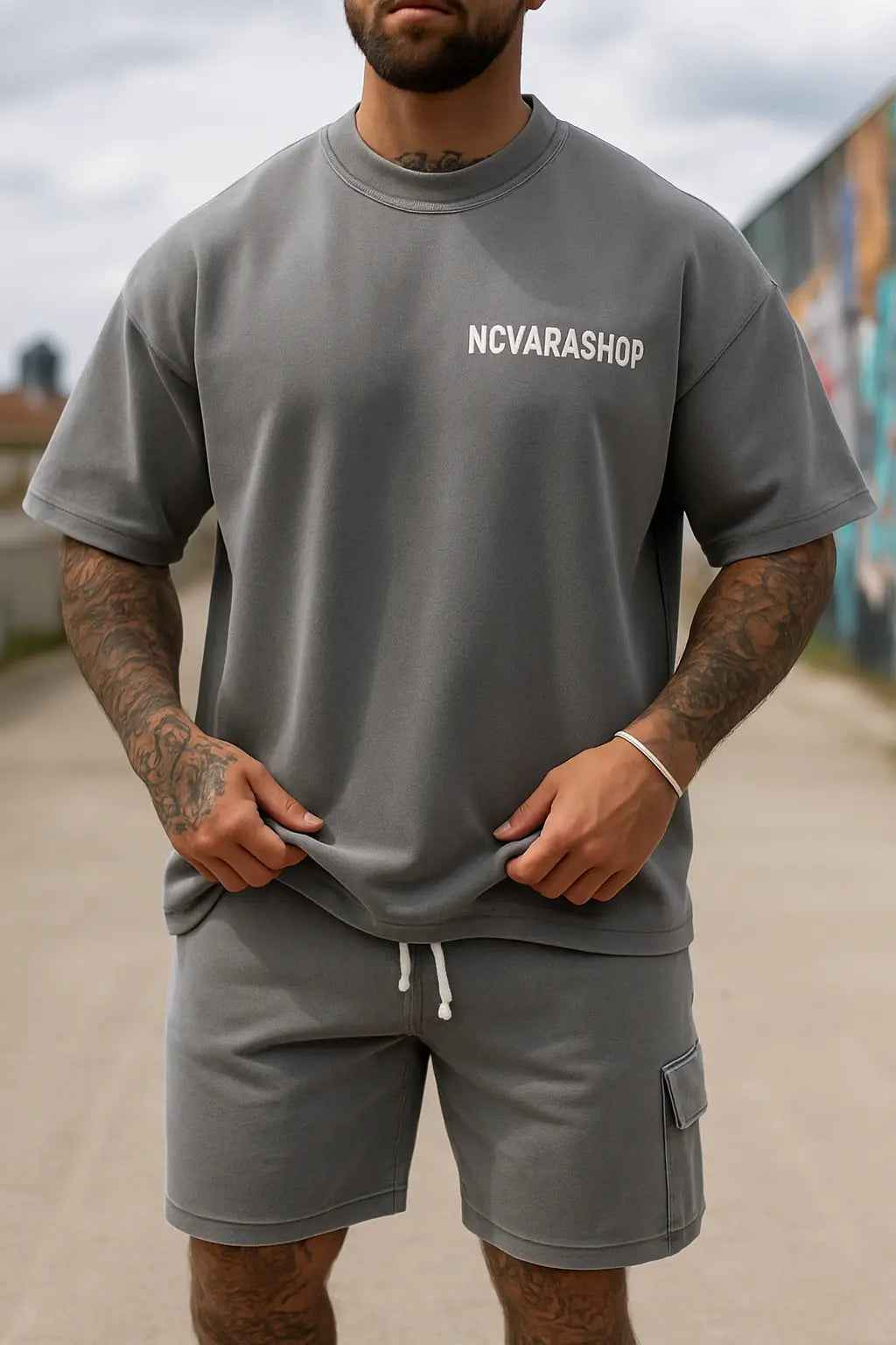 100% Cotton Unisex Vintage T-shirt Novarashop Logo Street Trend Short Sleeve T-shirt Embroidery Design European American Size
