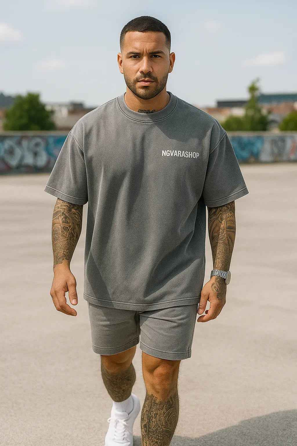 100% Cotton Unisex Vintage T-shirt Novarashop Logo Street Trend Short Sleeve T-shirt Embroidery Design European American Size