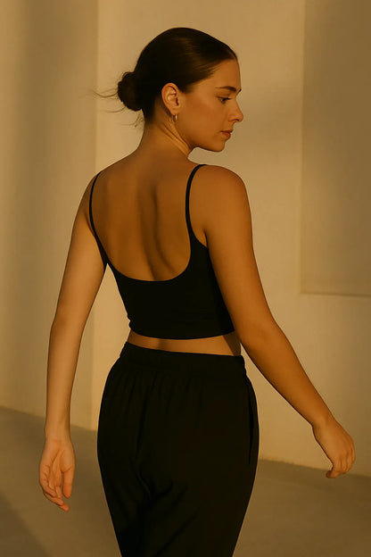 Women Backless Cami Crop Top Summer Solid Color Casual Sleeveless Top Streetwear Y2K Clothes - Novarashop
