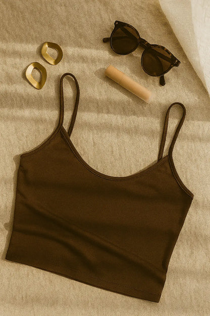 Women Backless Cami Crop Top Summer Solid Color Casual Sleeveless Top Streetwear Y2K Clothes - Novarashop