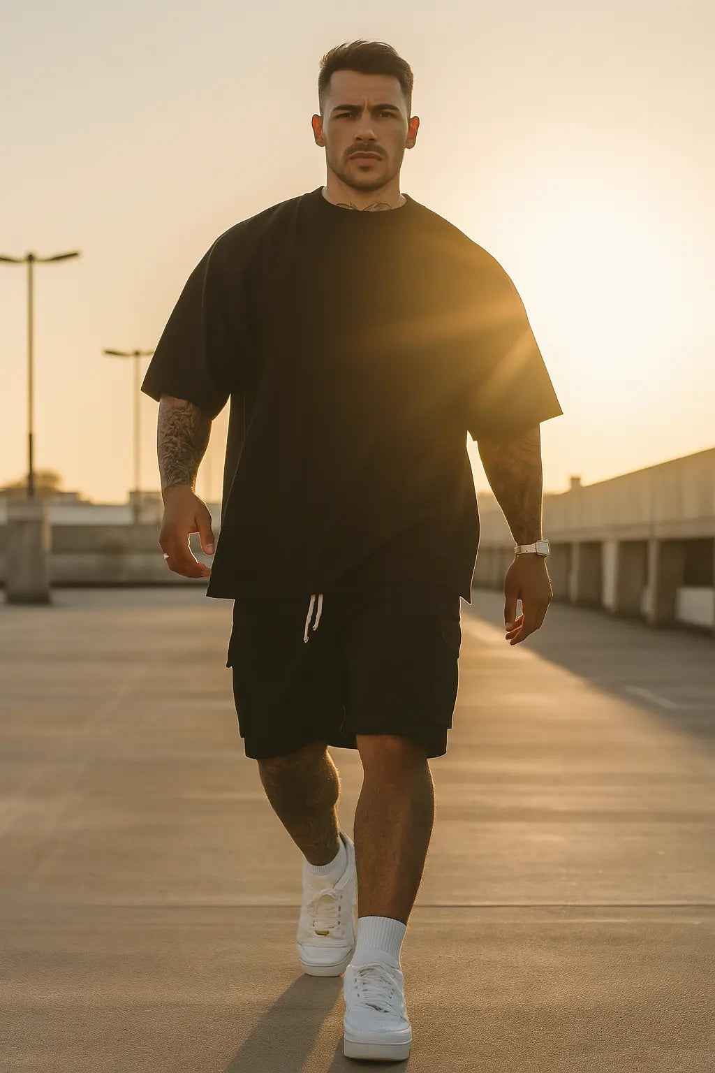 Novarashop Summer Fashion T-Shirt and Shorts Set in Solid Color for Stylish Summer Looks