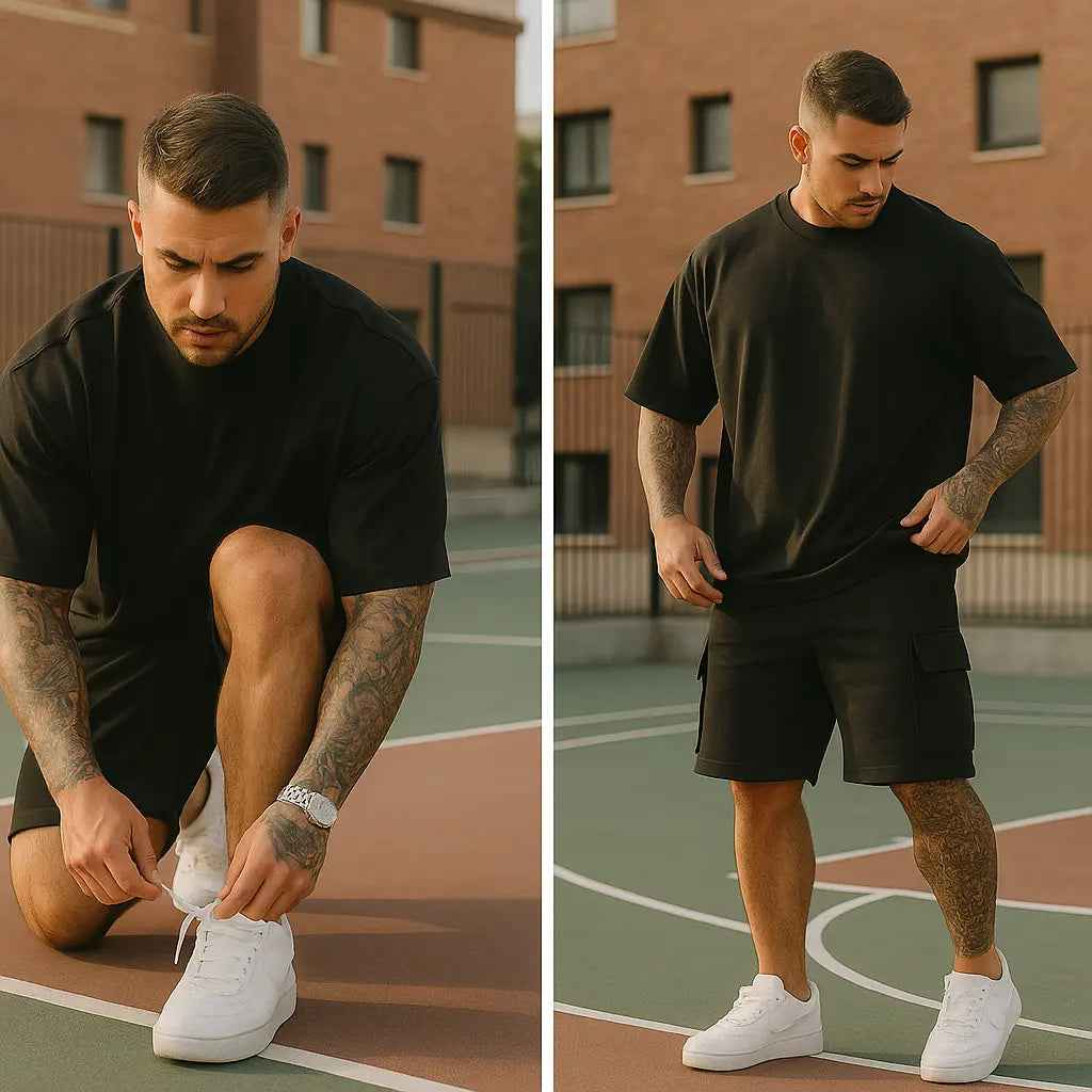 Novarashop Summer Fashion T-Shirt and Shorts Set in Solid Color for Stylish Summer Looks