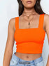 Square Neck Sleeveless Summer Crop Top White Women Black Casual Basic T Shirt Off Shoulder Cami Sexy Backless Tank Top - Novarashop