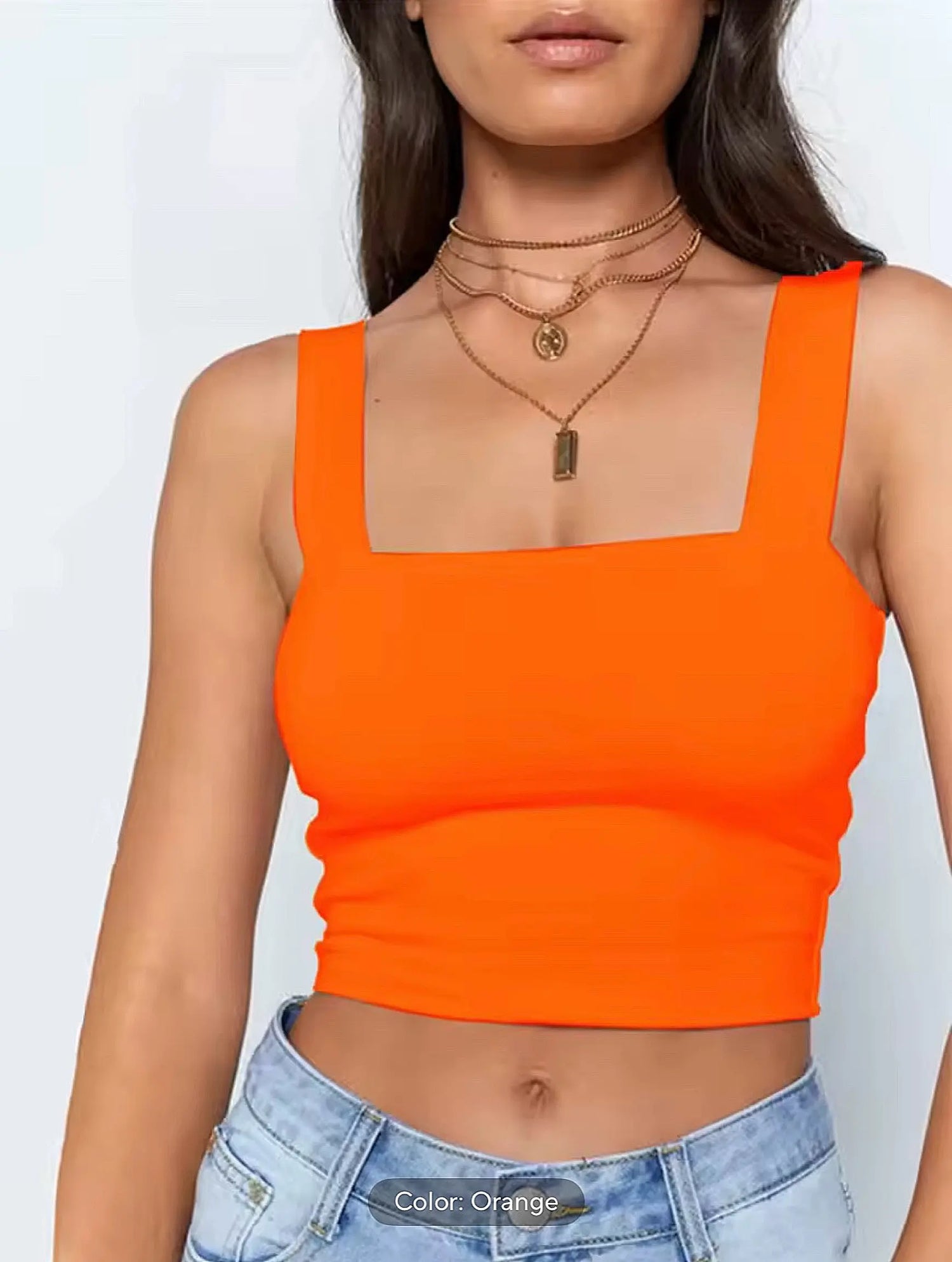 Square Neck Sleeveless Summer Crop Top White Women Black Casual Basic T Shirt Off Shoulder Cami Sexy Backless Tank Top - Novarashop
