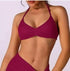 Strappy Bra Top Women High Support Thin Strap Halter Sport Seamless Bras Scrunch Workout Yoga Tank - Novarashop