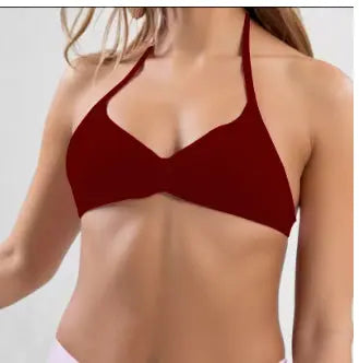 Strappy Bra Top Women High Support Thin Strap Halter Sport Seamless Bras Scrunch Workout Yoga Tank - Novarashop