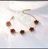 Flower Shape Bracelet for Women - Adjustable Luxury Five Leaf Flower Jewelry Gift in Stainless Steel