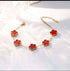 Flower Shape Bracelet for Women - Adjustable Luxury Five Leaf Flower Jewelry Gift in Stainless Steel