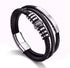 Trendy Mens Leather Bracelets with Classic Stainless Steel Multilayer Braided Rope for Male and Female Bangles Jewelry Gift