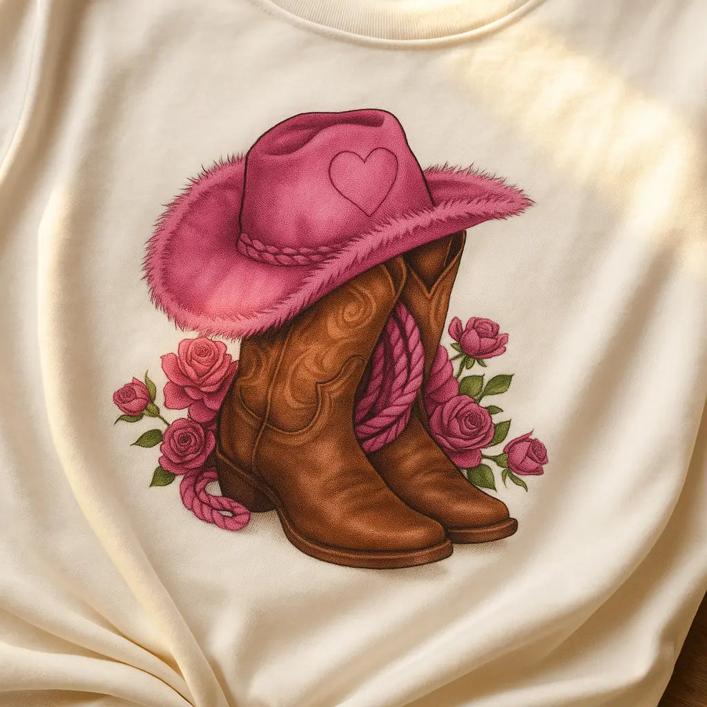 Cowgirl Floral Print T-shirts Women Summer Tshirt Lady Rive Novarashop
