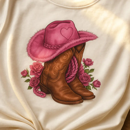 Cowgirl Floral Print T-shirts Women Summer Tshirt Lady Rive Novarashop