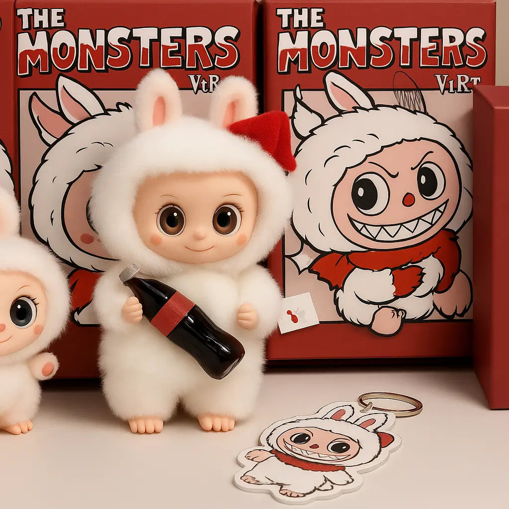 Cute Monster Plush Cola Many Collection Series Pvc Face Backpack Decoration Animated Character Doll Keychain Decorate Novarashop