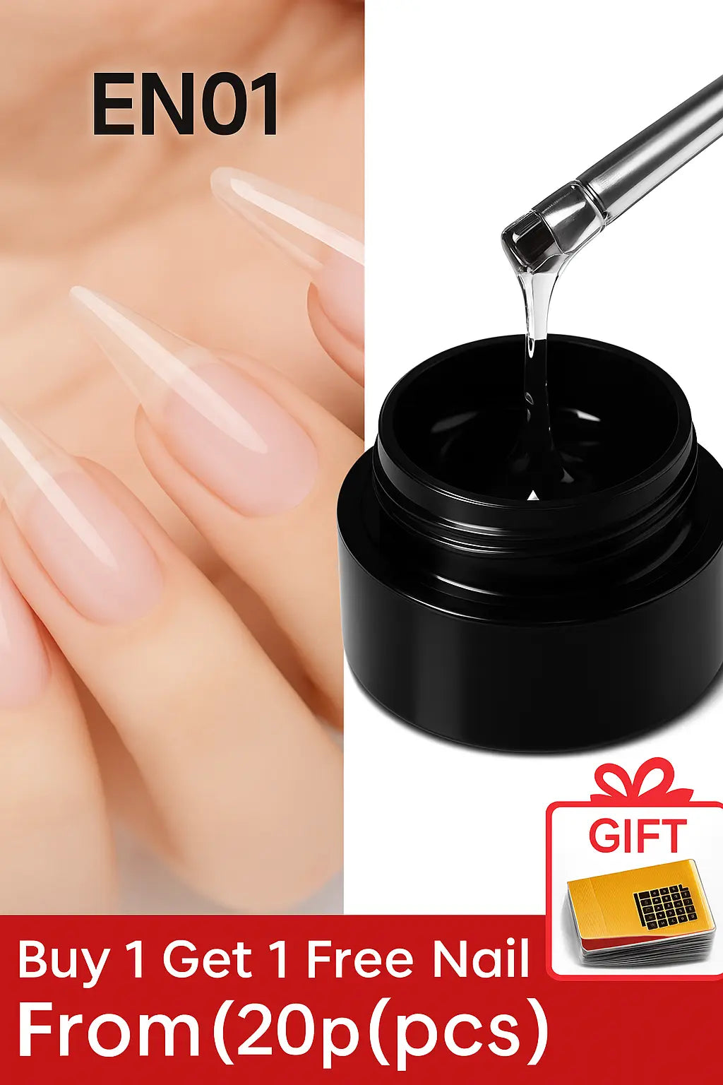 BORN PRETTY 60ml/30ml Hard Jelly Nail Extension Gel Nail Art French Nail Gum Clear Natural Color Soak Off UV Construction Gel - Novarashop