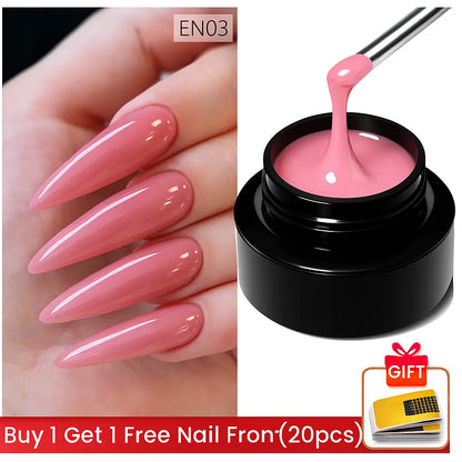 BORN PRETTY 60ml/30ml Hard Jelly Nail Extension Gel Nail Art French Nail Gum Clear Natural Color Soak Off UV Construction Gel - Novarashop