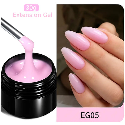 BORN PRETTY 60ml/30ml Hard Jelly Nail Extension Gel Nail Art French Nail Gum Clear Natural Color Soak Off UV Construction Gel - Novarashop