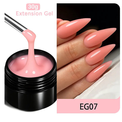 BORN PRETTY 60ml/30ml Hard Jelly Nail Extension Gel Nail Art French Nail Gum Clear Natural Color Soak Off UV Construction Gel - Novarashop