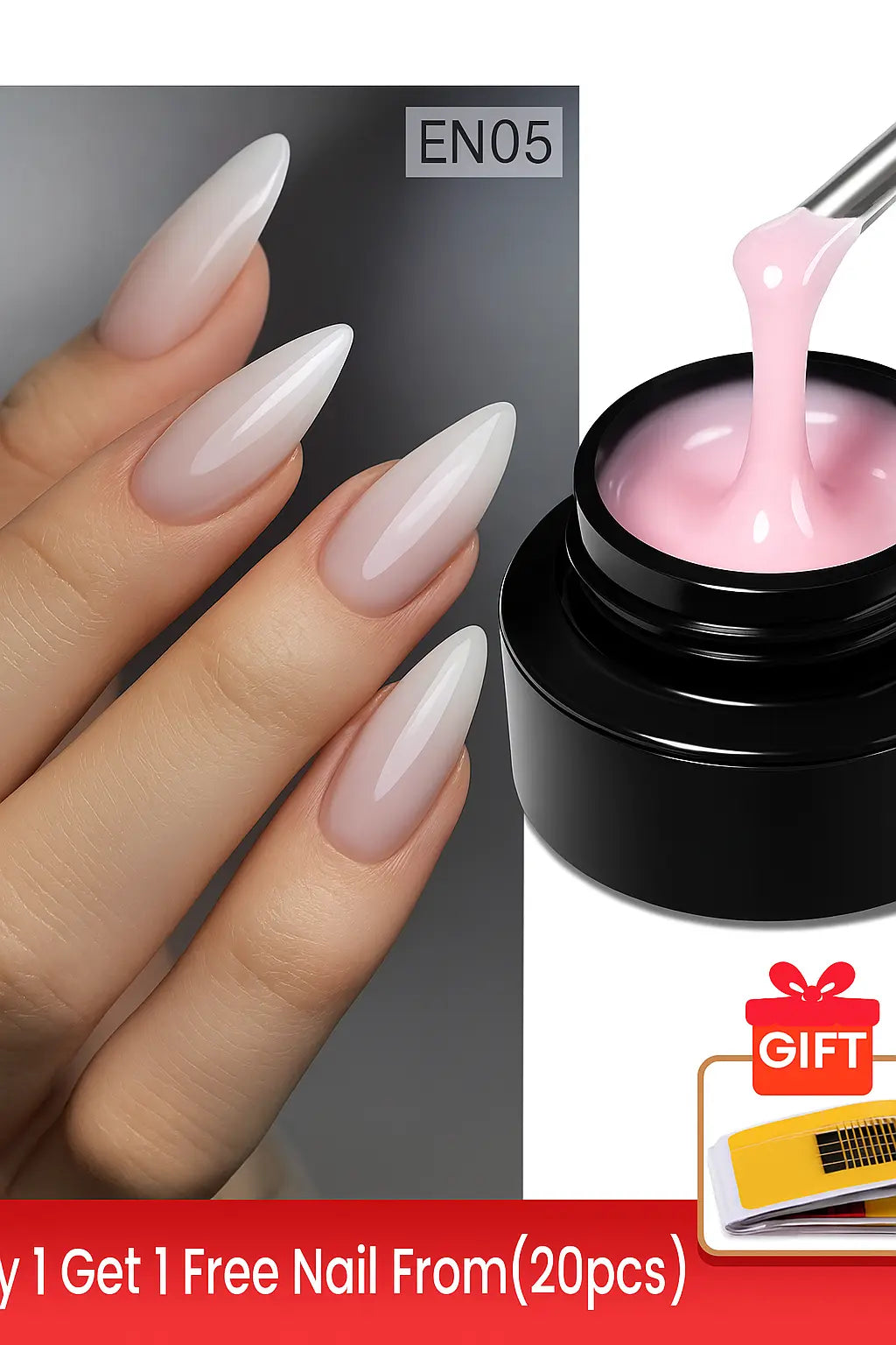 BORN PRETTY 60ml/30ml Hard Jelly Nail Extension Gel Nail Art French Nail Gum Clear Natural Color Soak Off UV Construction Gel - Novarashop