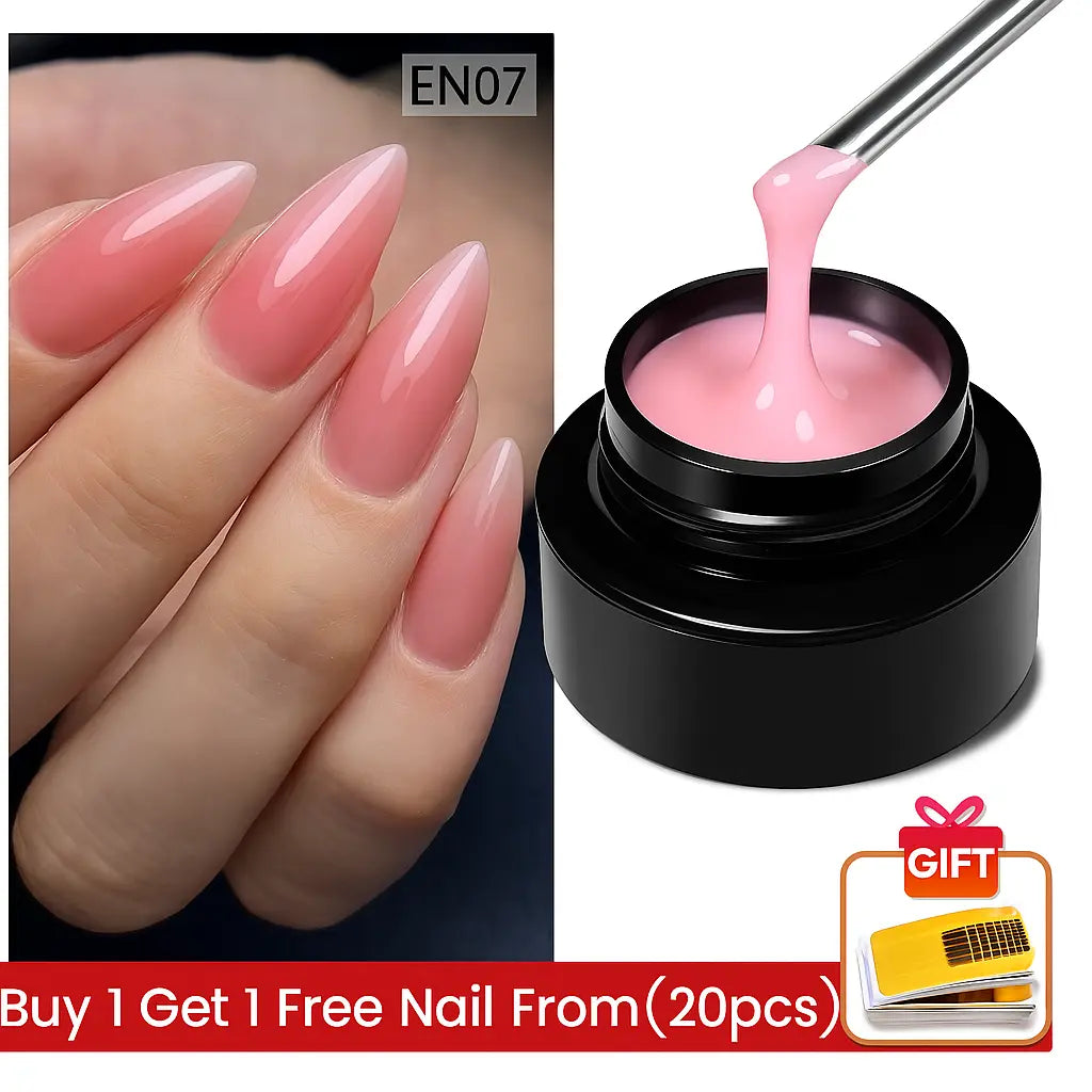 BORN PRETTY 60ml/30ml Hard Jelly Nail Extension Gel Nail Art French Nail Gum Clear Natural Color Soak Off UV Construction Gel - Novarashop