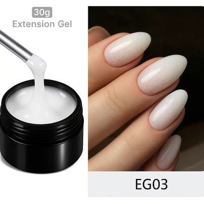 BORN PRETTY 60ml/30ml Hard Jelly Nail Extension Gel Nail Art French Nail Gum Clear Natural Color Soak Off UV Construction Gel - Novarashop