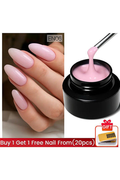 BORN PRETTY 60ml/30ml Hard Jelly Nail Extension Gel Nail Art French Nail Gum Clear Natural Color Soak Off UV Construction Gel - Novarashop
