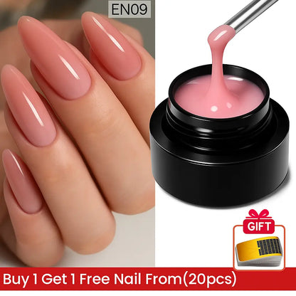 BORN PRETTY 60ml/30ml Hard Jelly Nail Extension Gel Nail Art French Nail Gum Clear Natural Color Soak Off UV Construction Gel - Novarashop