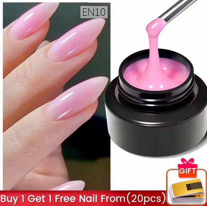 BORN PRETTY 60ml/30ml Hard Jelly Nail Extension Gel Nail Art French Nail Gum Clear Natural Color Soak Off UV Construction Gel - Novarashop