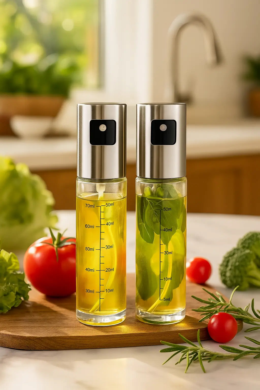 Glass Oil Sprayer for Cooking Olive Spray Mister for Salad BBQ Kitchen Baking Empty Vinegar Bottle - Novarashop