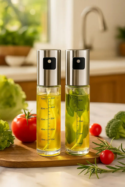 Glass Oil Sprayer for Cooking Olive Spray Mister for Salad BBQ Kitchen Baking Empty Vinegar Bottle - Novarashop