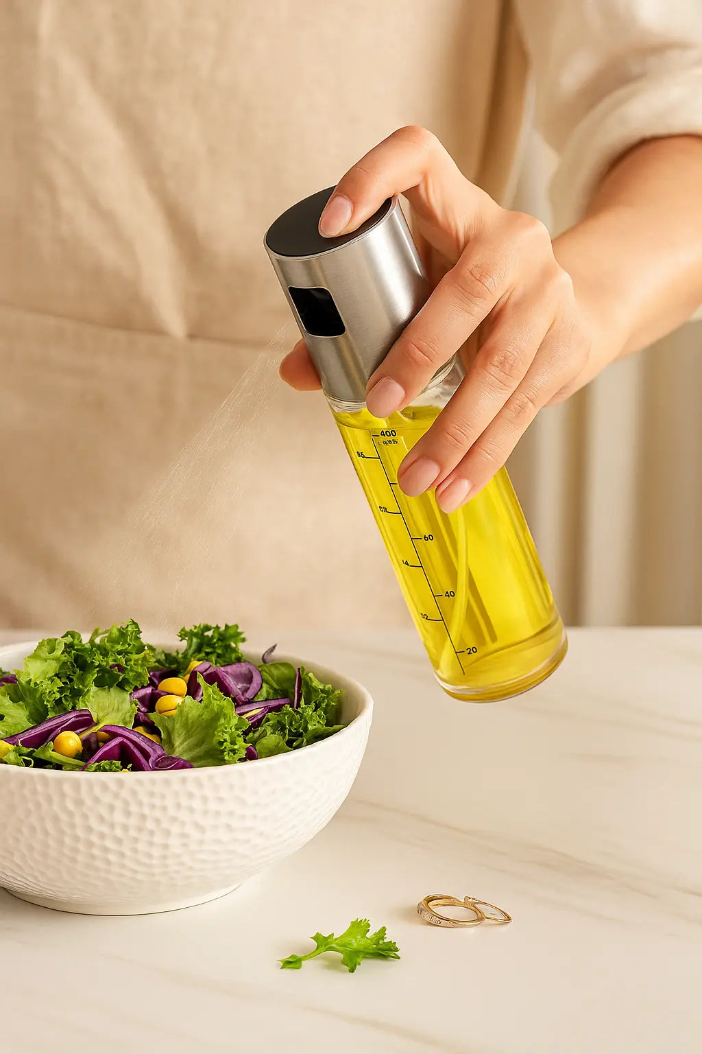Glass Oil Sprayer for Cooking Olive Spray Mister for Salad BBQ Kitchen Baking Empty Vinegar Bottle - Novarashop