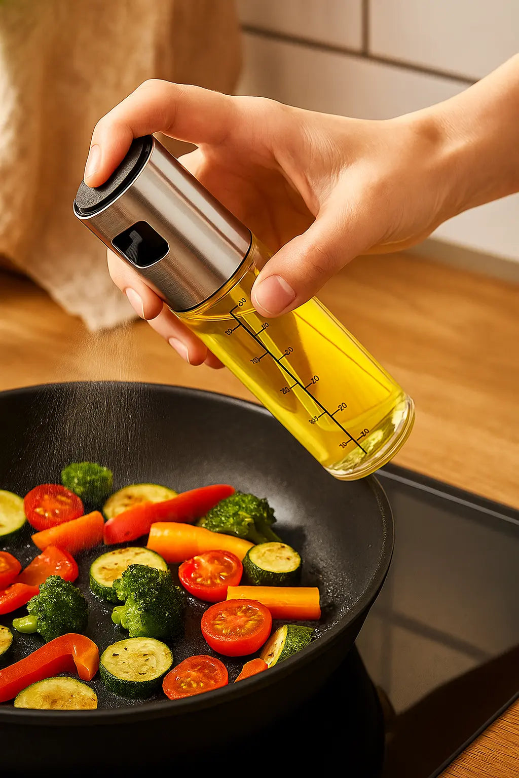 Glass Oil Sprayer for Cooking Olive Spray Mister for Salad BBQ Kitchen Baking Empty Vinegar Bottle - Novarashop