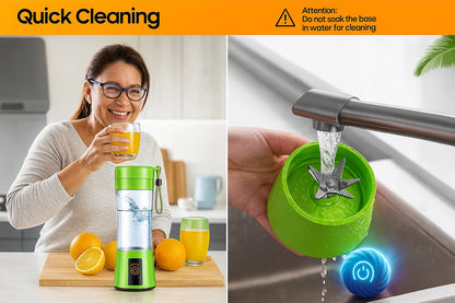 New Mini Portable Blender Bottle USB 6 Blades Fruit Fresh Juicer Smoothies Mixer Machine Crusher Food Processor for Kitchen - Novarashop