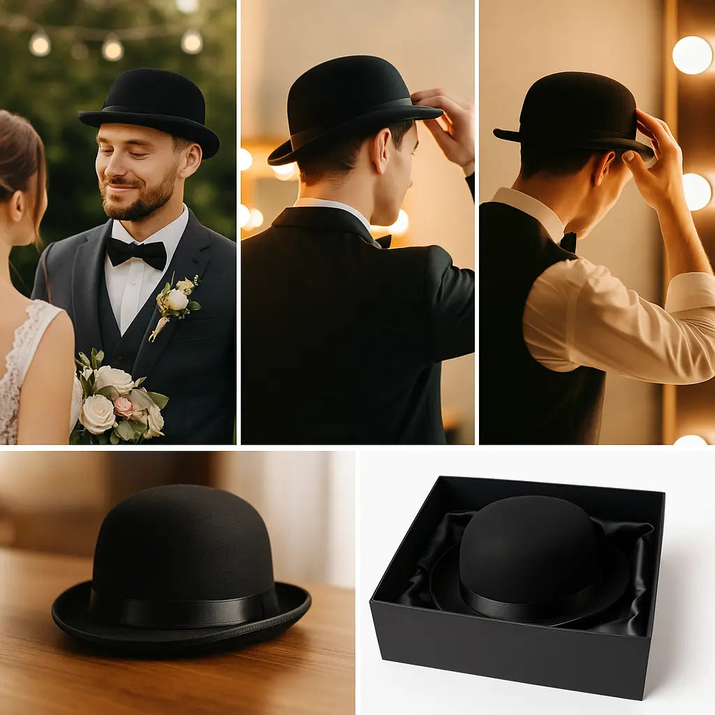 Halloween Men Women Magician Hats Cap Gentleman Jazz Hat Top Hat Black Red Party Bowler Hat - Novarashop