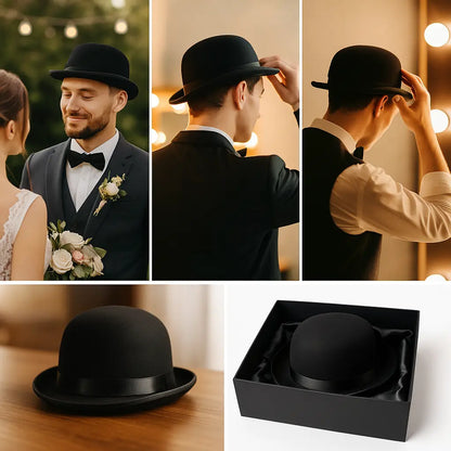 Halloween Men Women Magician Hats Cap Gentleman Jazz Hat Top Hat Black Red Party Bowler Hat - Novarashop
