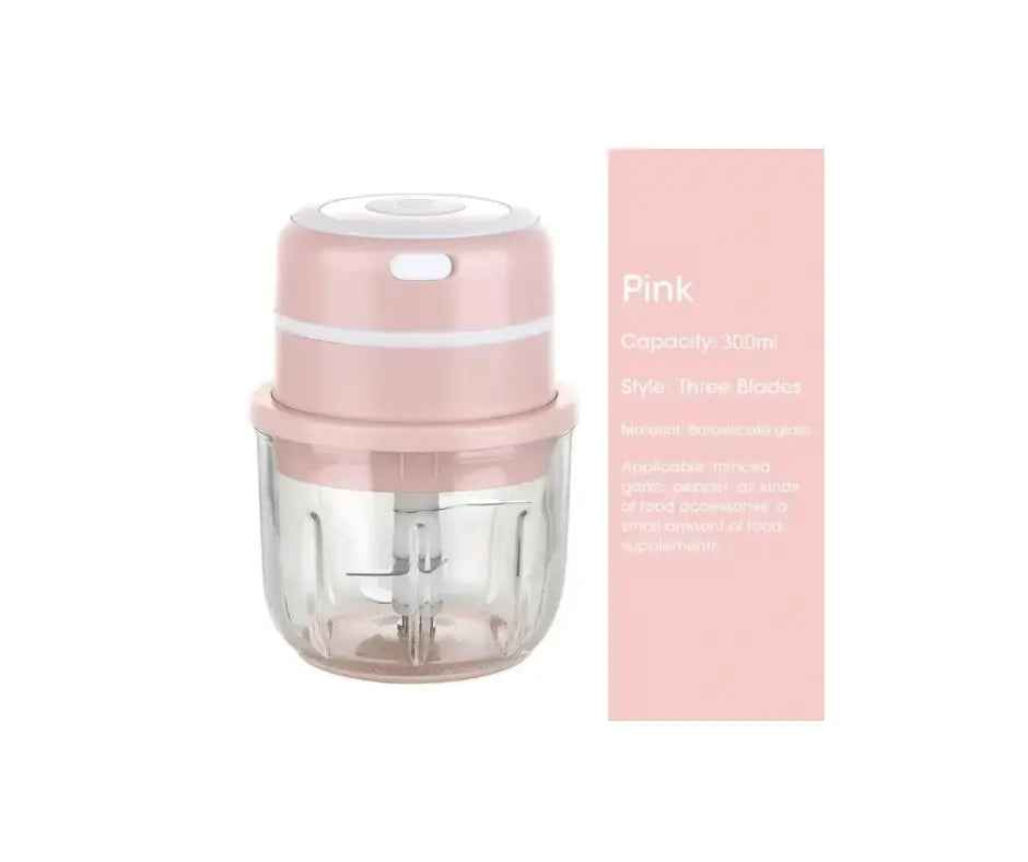 150ML/250ML/300ML Electric Garlic Chopper USB Charging Food Vegetable Meat Crusher Stainless Steel Mini Chili Garlic Masher Kitchen Gadgets