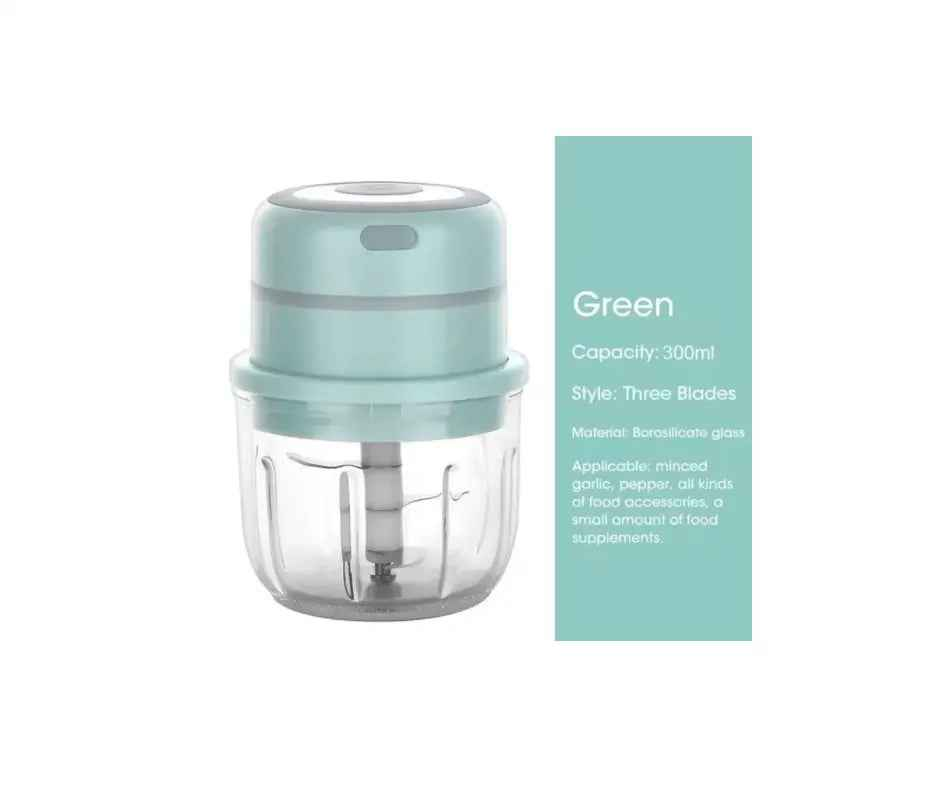 150ML/250ML/300ML Electric Garlic Chopper USB Charging Food Vegetable Meat Crusher Stainless Steel Mini Chili Garlic Masher Kitchen Gadgets