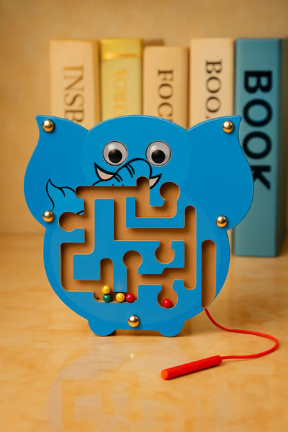 Kids Magnetic Maze Toy Mini Wooden Interactive Maze Pen Driving Beads Maze Puzzle Board Game Eduactional Toys for Toddlers Baby - Novarashop