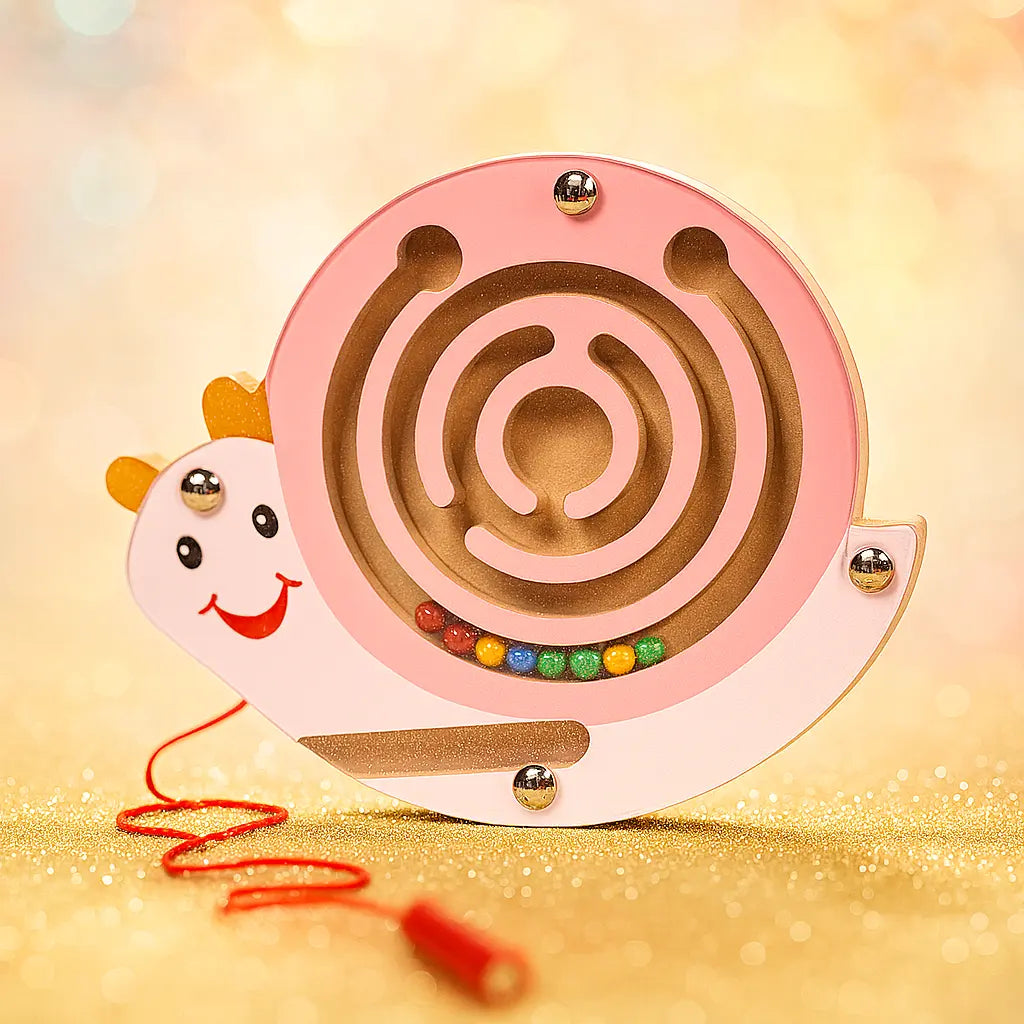 Kids Magnetic Maze Toy Mini Wooden Interactive Maze Pen Driving Beads Maze Puzzle Board Game Eduactional Toys for Toddlers Baby - Novarashop