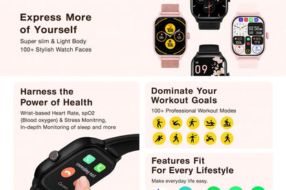 LEMFO LT10 Smart Watch 2024 Android Gift Bluetooth Call Smartwatch 2024 Touch Dial Music Fitness Tracker Sports Watches - Novarashop
