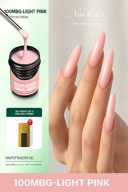 Nailpop Professional Builder Gel UV Hard Gel for Nail Strengthen Quick Building Long Lasting Soak Off Extension Gel 30/100g - Novarashop