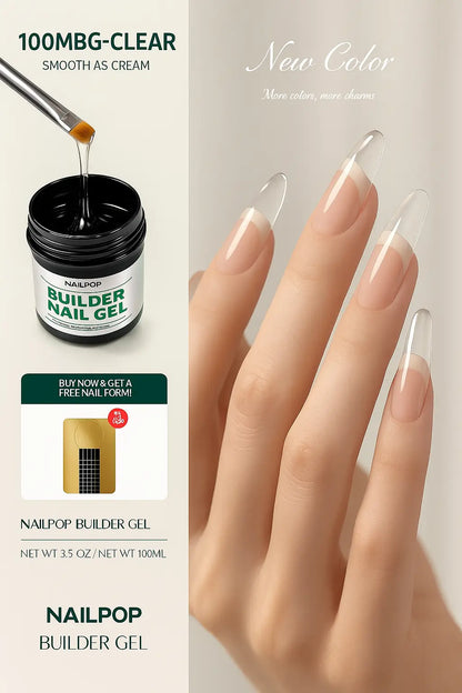 Nailpop Professional Builder Gel UV Hard Gel for Nail Strengthen Quick Building Long Lasting Soak Off Extension Gel 30/100g - Novarashop