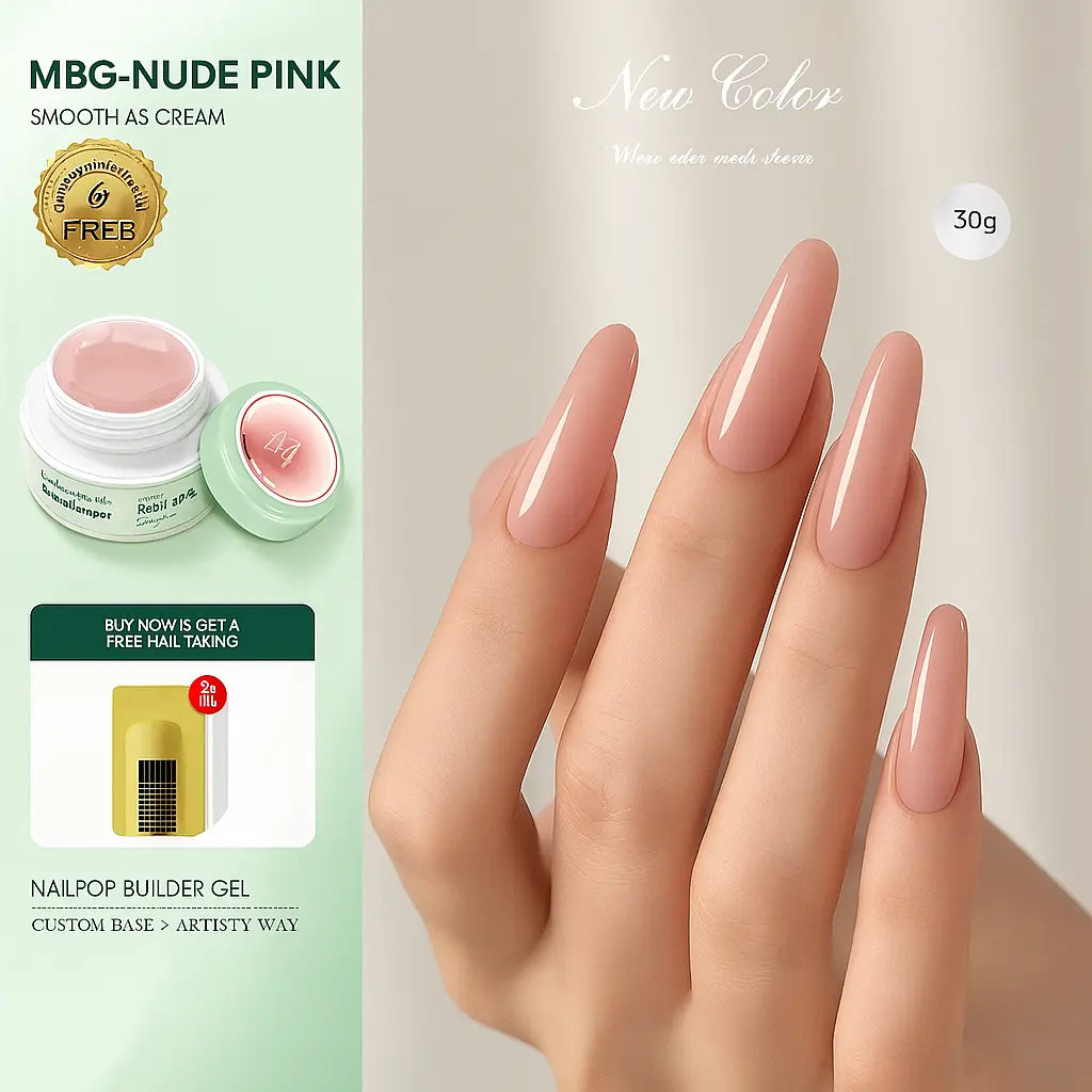 Nailpop Professional Builder Gel UV Hard Gel for Nail Strengthen Quick Building Long Lasting Soak Off Extension Gel 30/100g - Novarashop