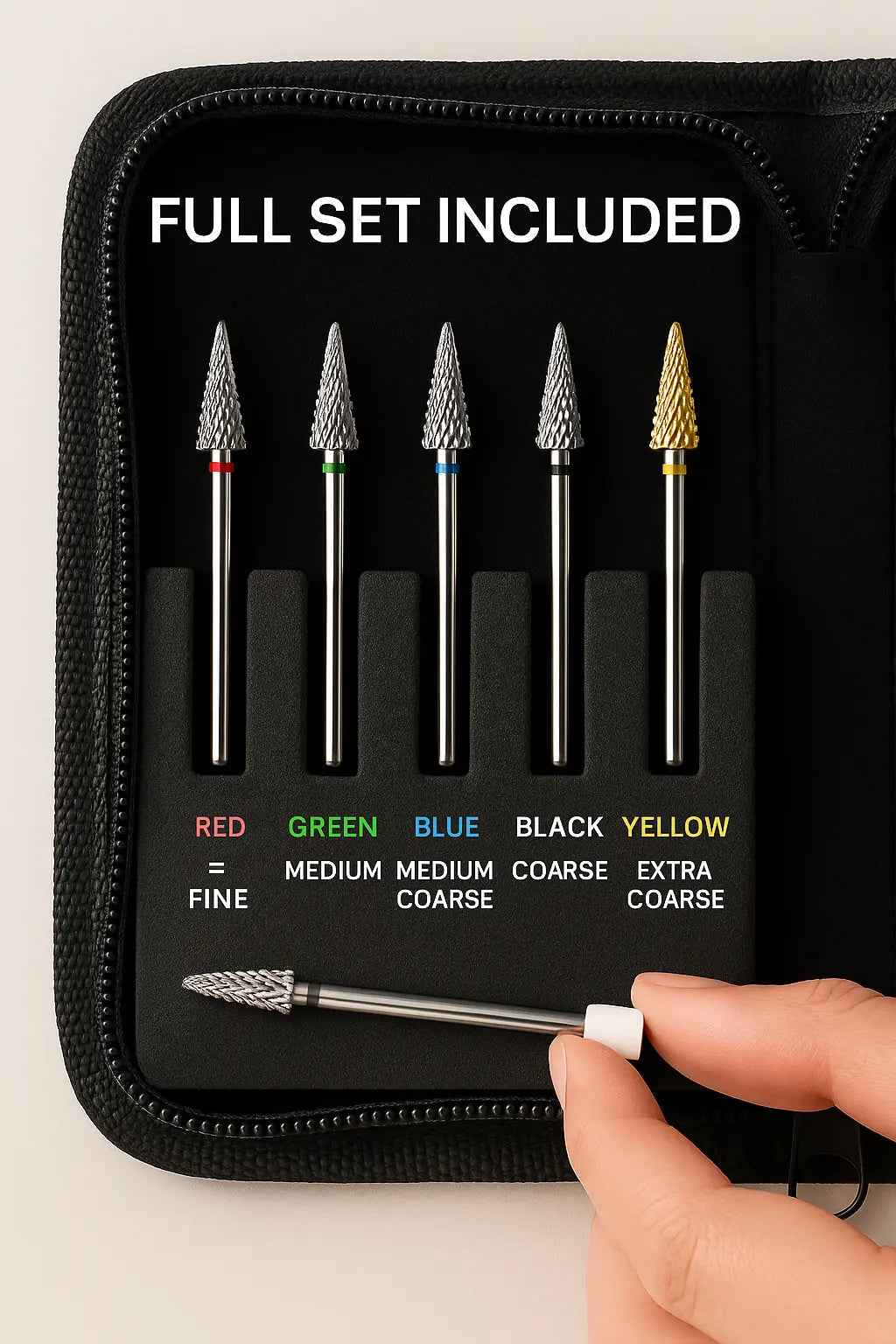Tungsten Carbide Nail Drill Bits for Electric Manicure - Milling Cutters for Gel Polish Removal