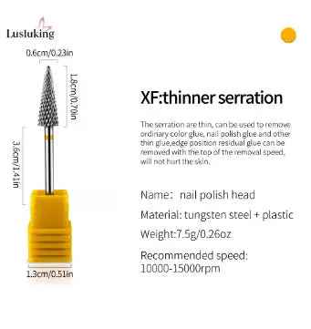 Tungsten Carbide Nail Drill Bits for Electric Manicure - Milling Cutters for Gel Polish Removal