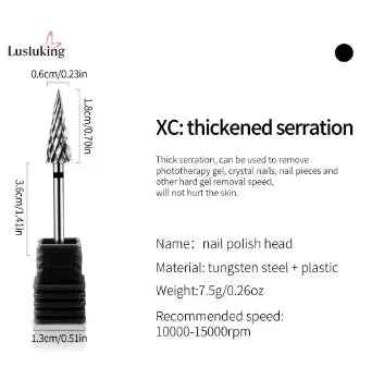 Tungsten Carbide Nail Drill Bits for Electric Manicure - Milling Cutters for Gel Polish Removal