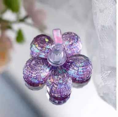Magnetic Nail Holder Practice Set with Glitter Sequins Flower Designs - Acrylic False Nail Tips Stand Manicure Tools