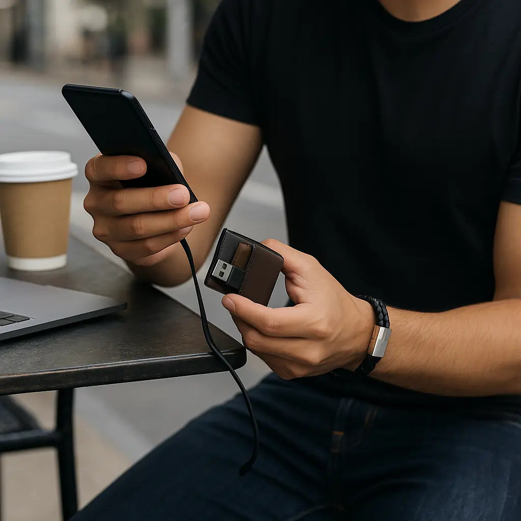 Leather Charging Bracelet | Stylish Charging Bracelet | Novara Shop