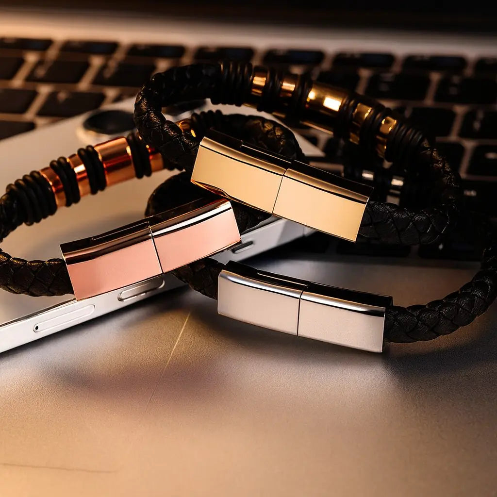Leather Charging Bracelet | Stylish Charging Bracelet | Novara Shop