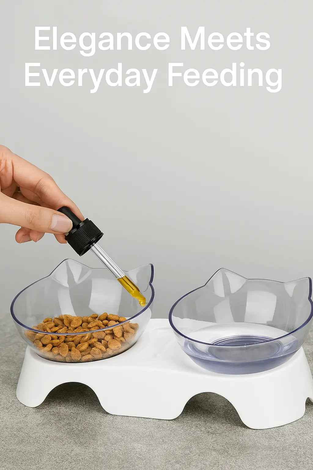 Non-Slip Double Cat Bowl Dog Bowl With Stand Pet Feeding