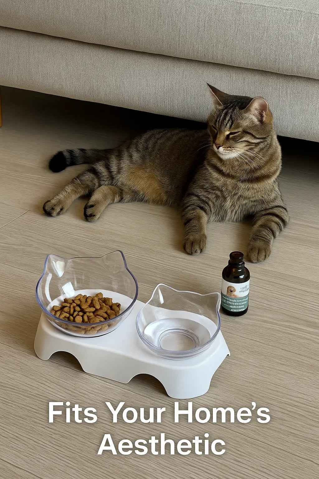 Non-Slip Double Cat Bowl Dog Bowl With Stand Pet Feeding